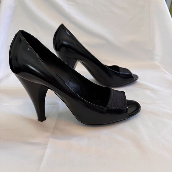Marc Jacobs Women's Black Peep-Toe Heels Size 38.5 / US 8 - Picture 2 of 9